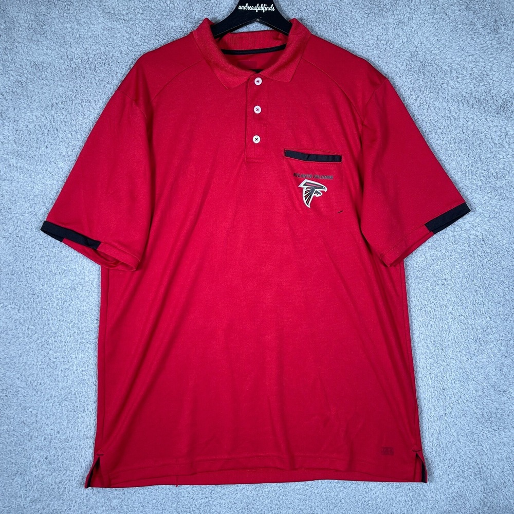 Atlanta Falcons Polo Shirt Mens Medium Red Short Sleeve TX3 Cool NFL Football